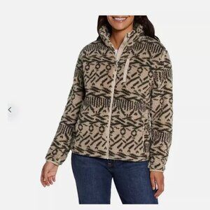 Eddie Bauer Women's Extra Warm Soft Cozy Fleece Jacket XS in Pumice Mountain Geo